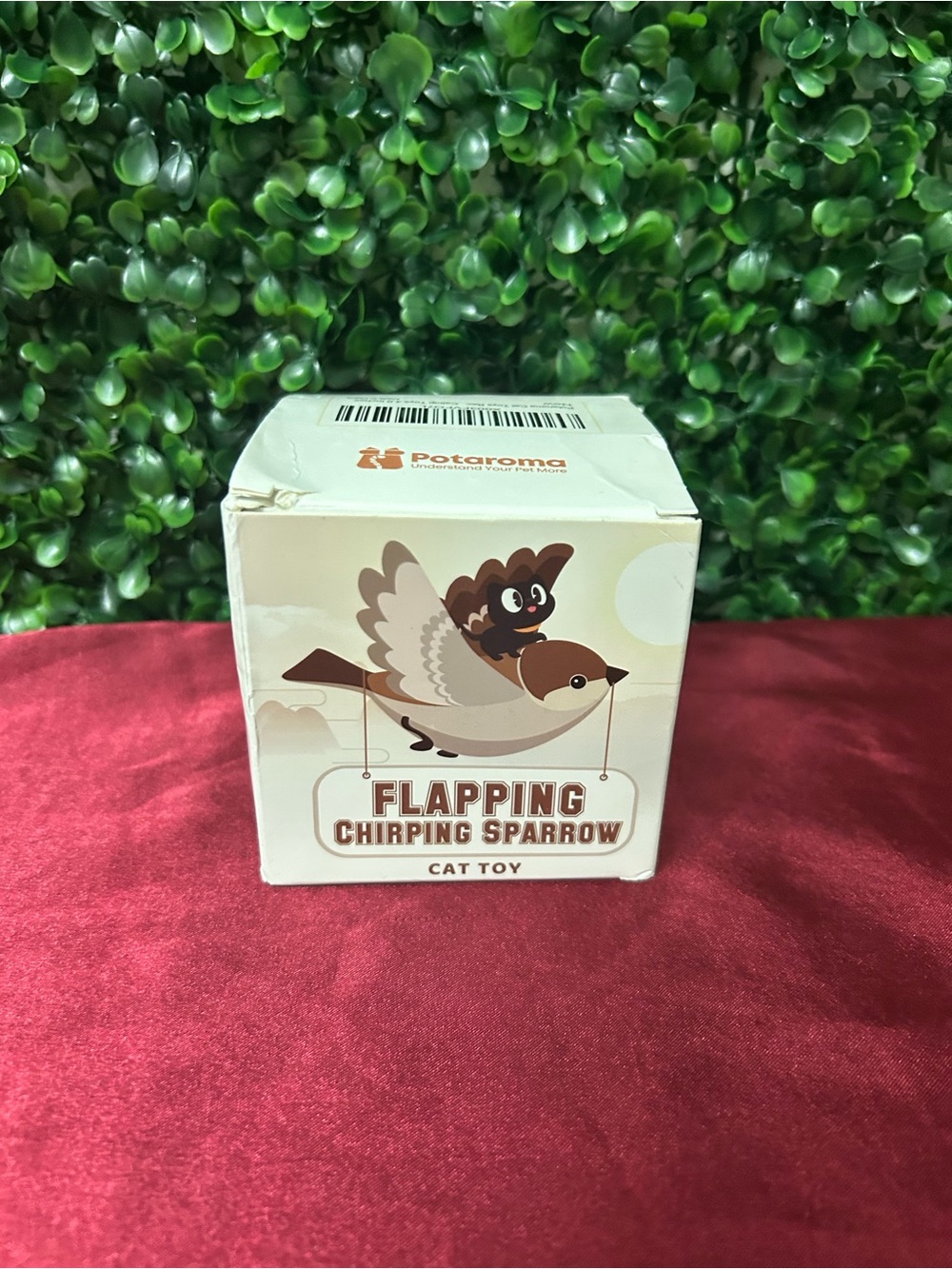 Potaroma Flapping Chirping Sparrow Interactive Cat Toy USB Rechargeable
